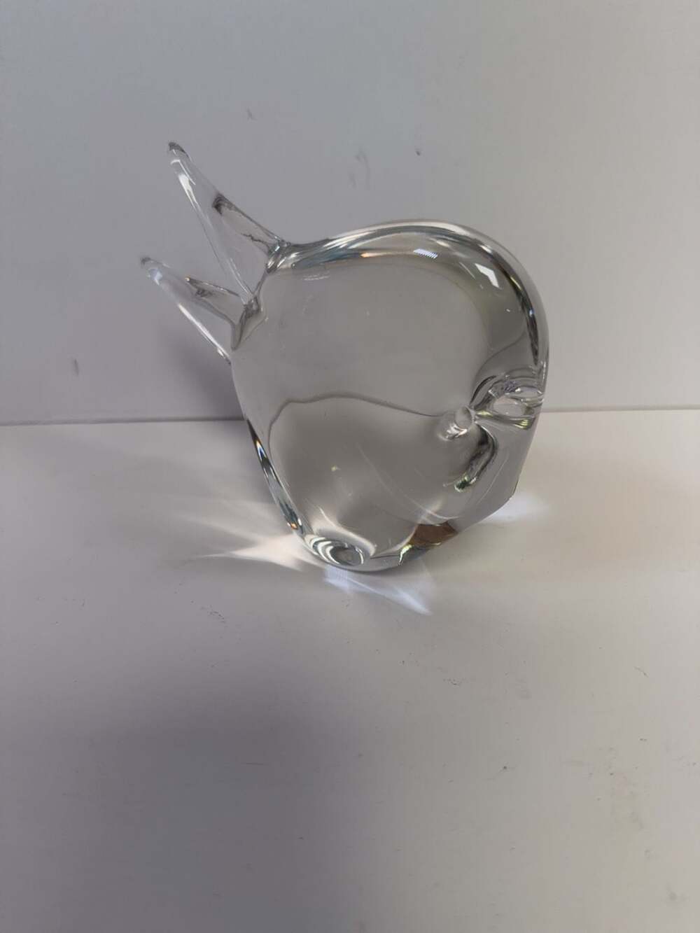 Vintage Clear Art Glass Fish Figurine Sculpture